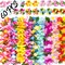 60 Pieces Hawaiian Luau Leis - Tropical Tiki Hibiscus Flowers for Summer Pool Party Favors Supplies Decorations (10 Styles)